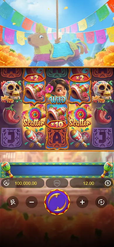 Pinata Wins slot running in portrait mode in a phone browser Pinata Wins slot running in portrait mode in a phone browser